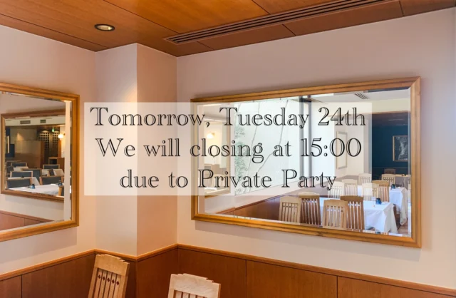 【明日のカフェタイムに関するおしらせ】
⁡
誠に勝手ながら 3月24日(火)は、プライベートパーティーにつき15:00閉店となっております。
※ランチタイムは営業しております。
⁡
ご来店を予定していた方にはご迷惑をおかけしますが、何卒ご理解の程よろしくお願い申し上げます。
⁡
⁡
#レストランポプラ